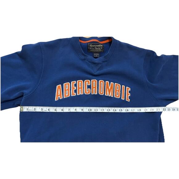 Vintage Blue And Orange Abercrombie & Fitch Spell Out Embroidered Sweatshirt Med - Picture 4 of 7